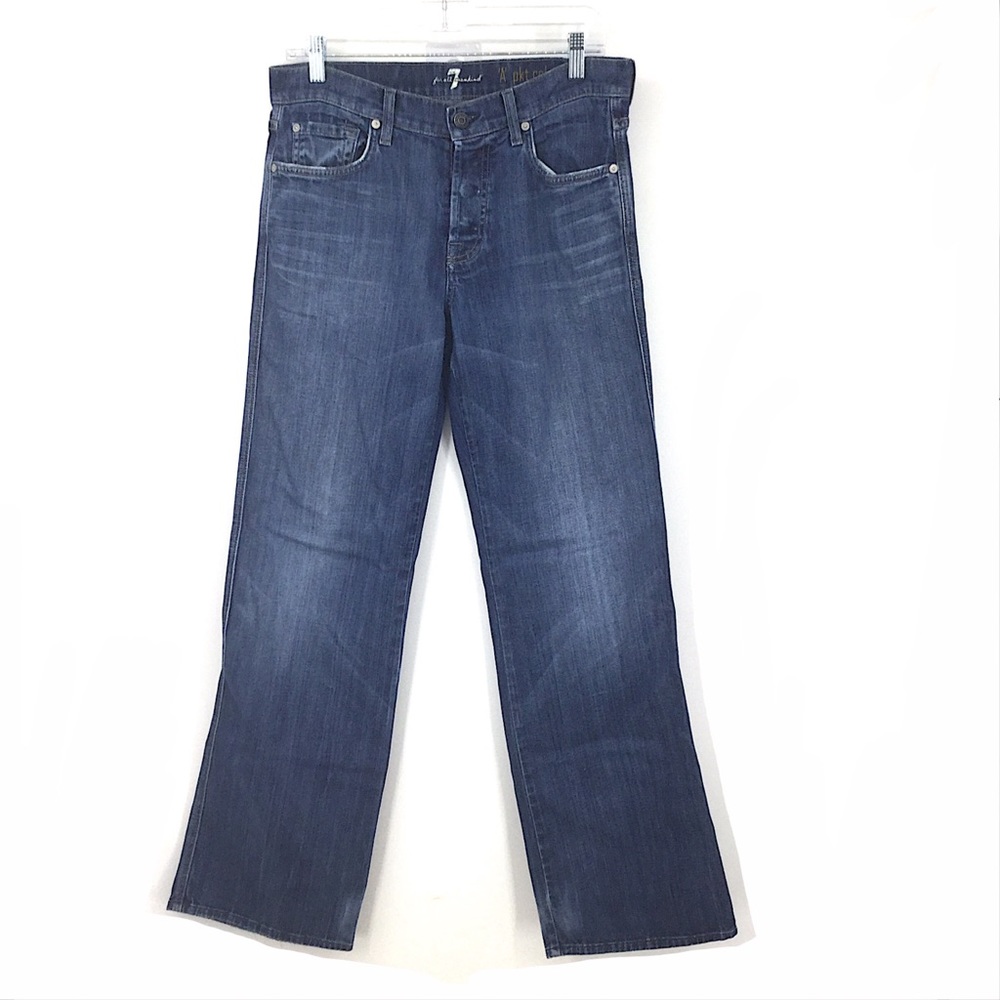 7FAM A Pocket Relaxed Button Fly Jeans 30 Blue
